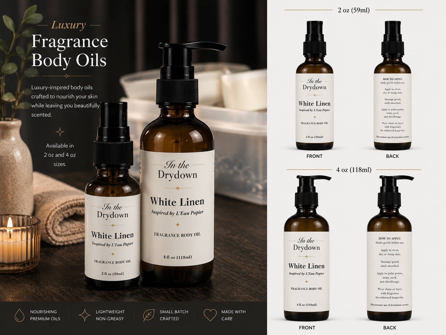 White Linen Body Oil | Inspired by L'Eau Papier