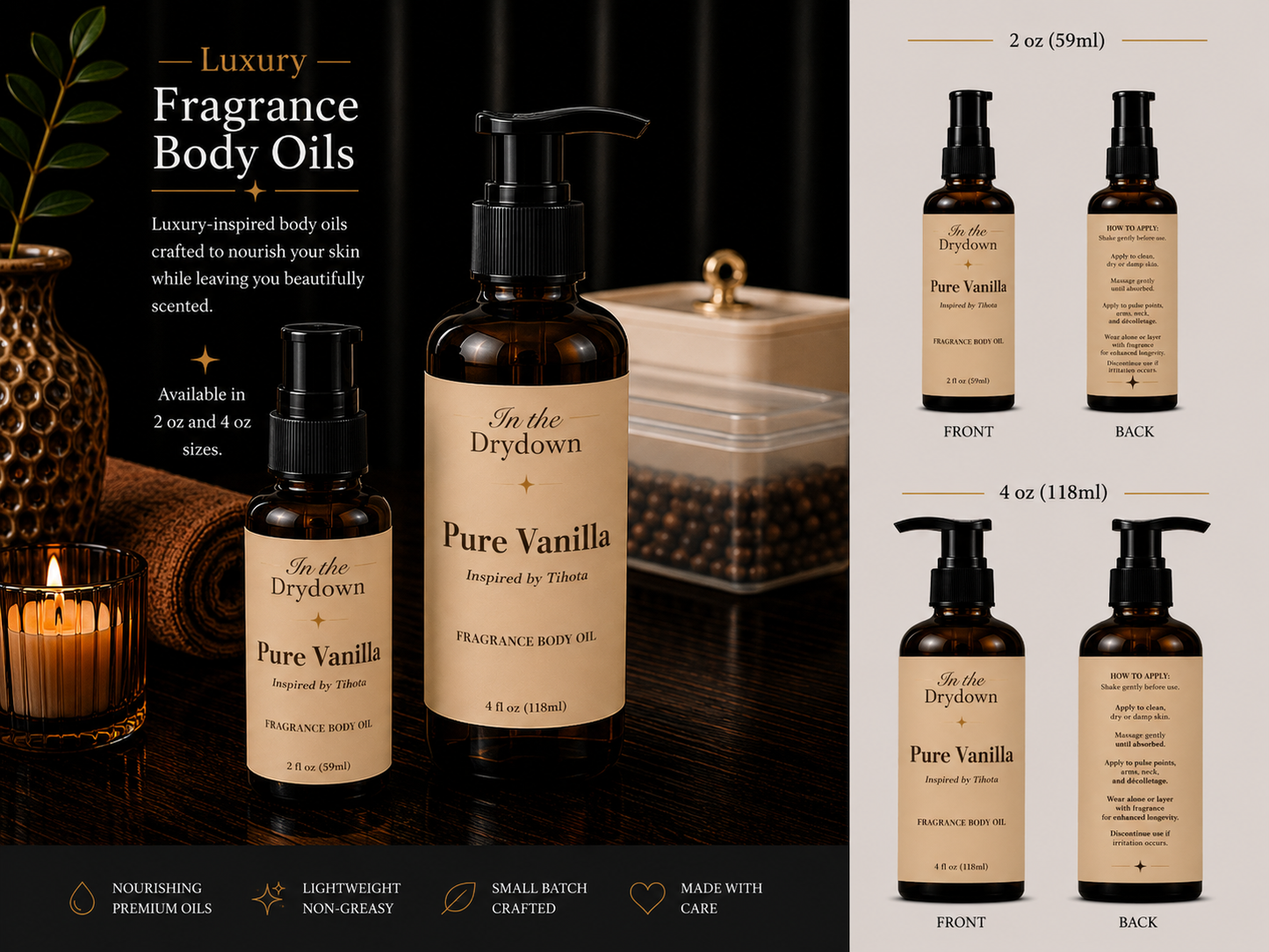 Pure Vanilla Body Oil | Inspired by Tihota