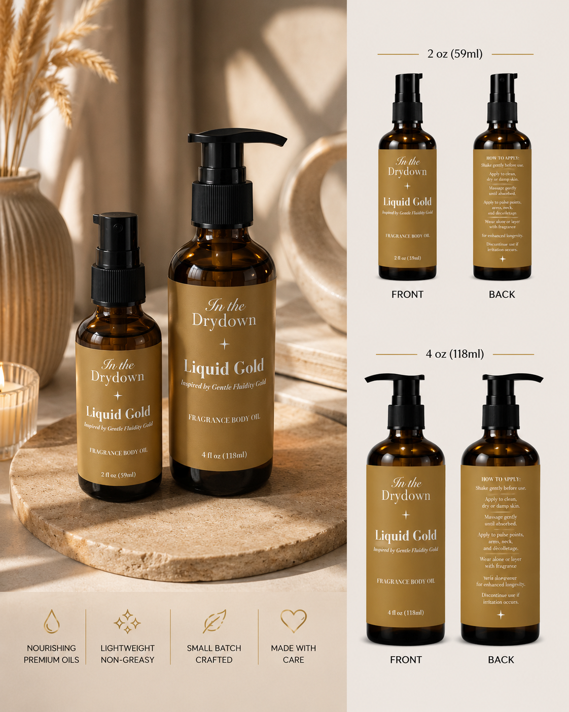 Liquid Gold Body Oil | Inspired by Gentle Fluidity Gold