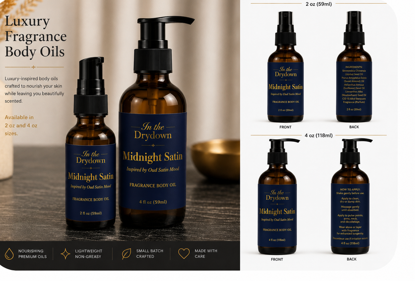 Midnight Satin Body Oil | Inspired by Oud Satin Mood
