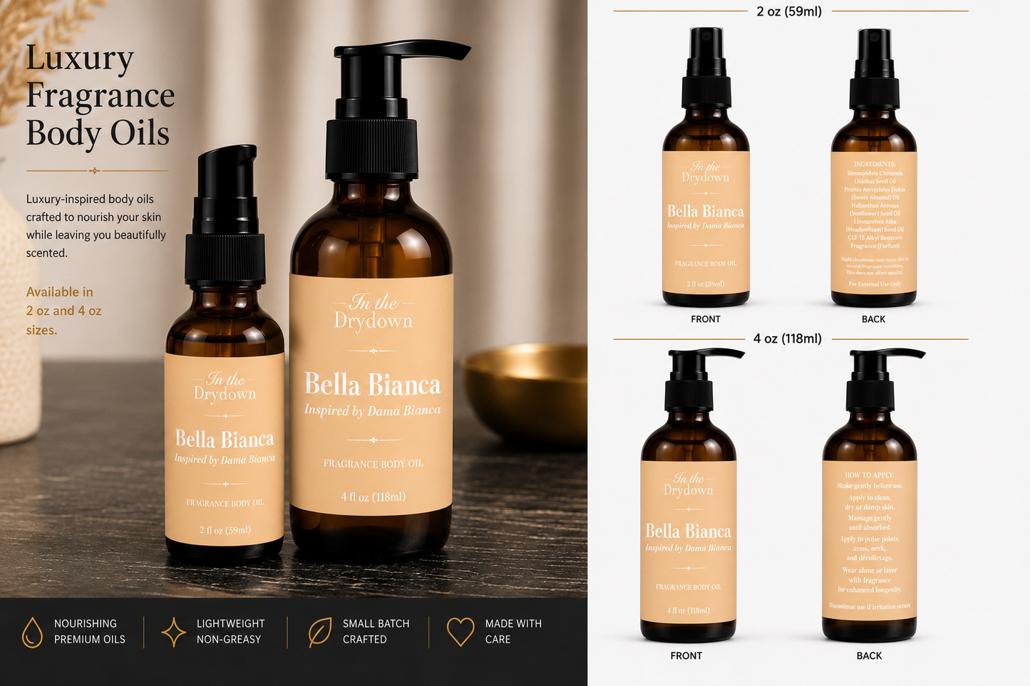 Bella Bianca Body Oil | Inspired by Dama Bianca