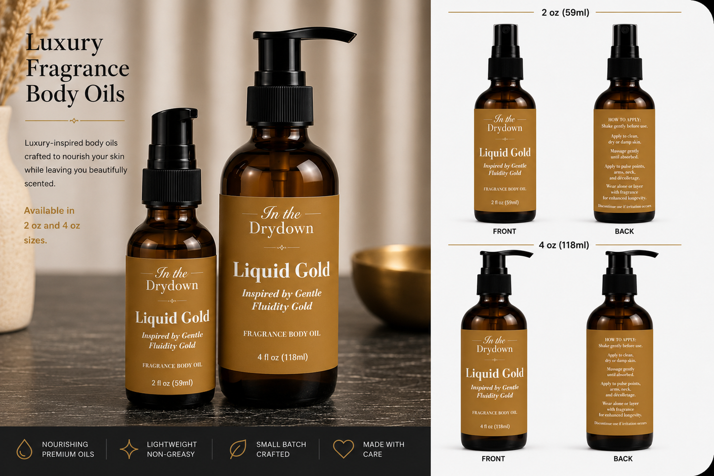 Liquid Gold Body Oil | Inspired by Gentle Fluidity Gold
