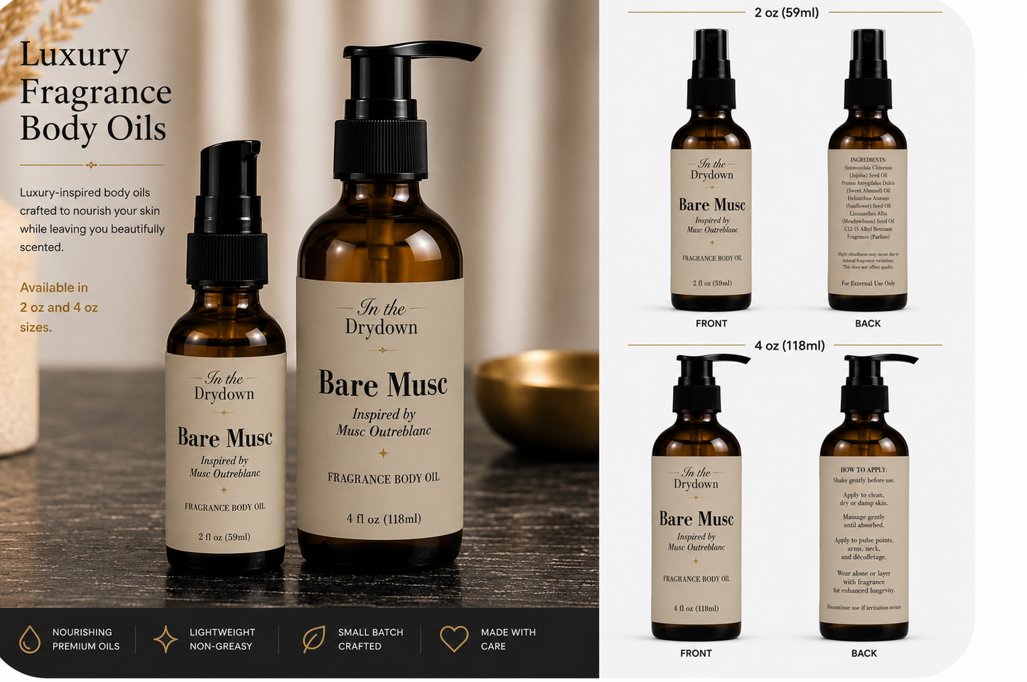 Bare Musc Body Oil | Inspired by Musc Outreblanc