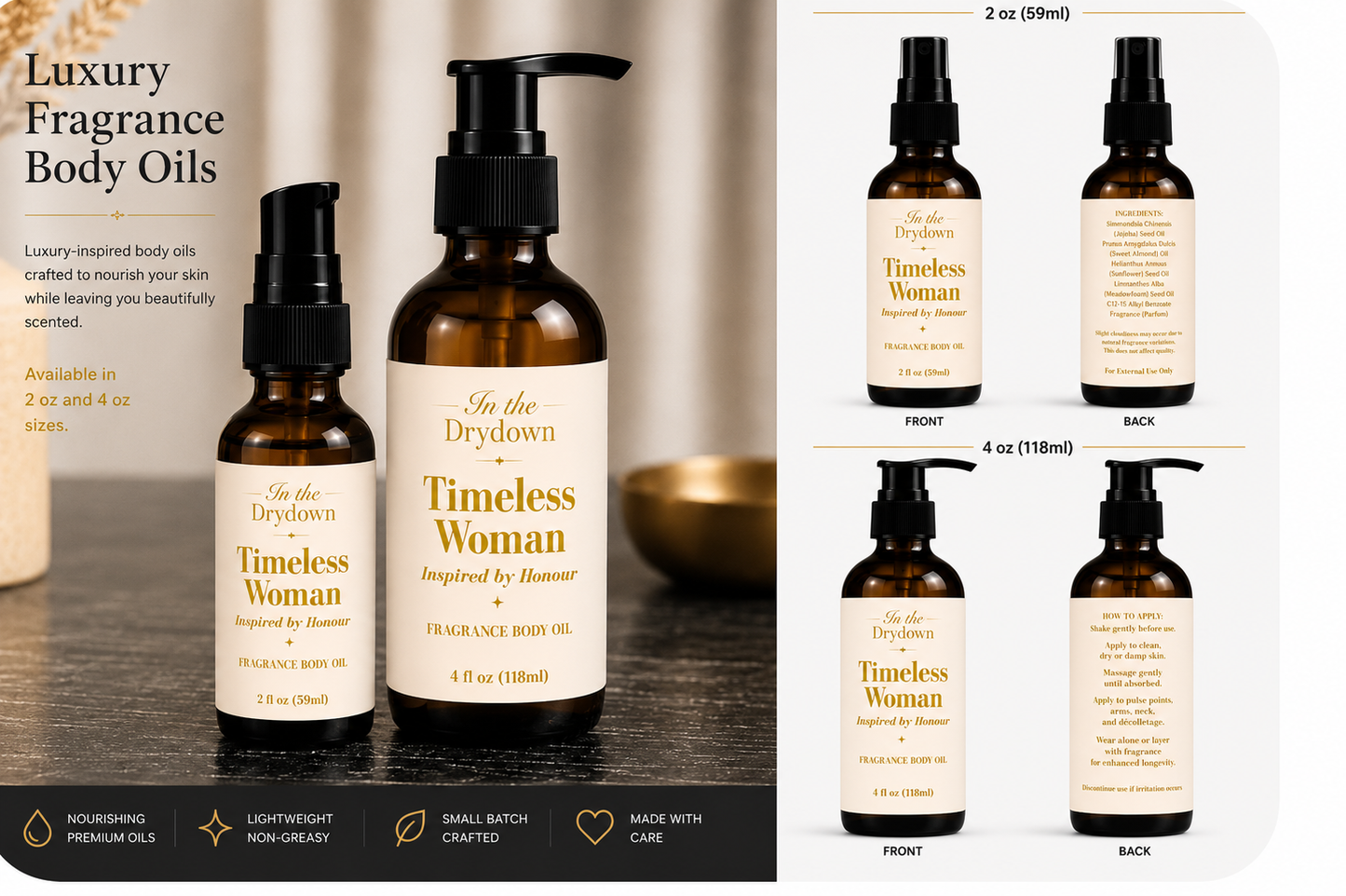 Timeless Woman Body Oil | Inspired by Honour Woman